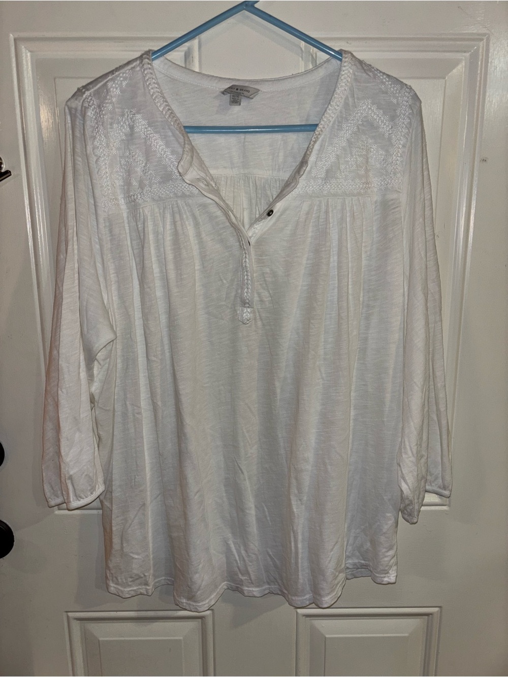 Lucky Brand White Embroidered Peasant Tunic